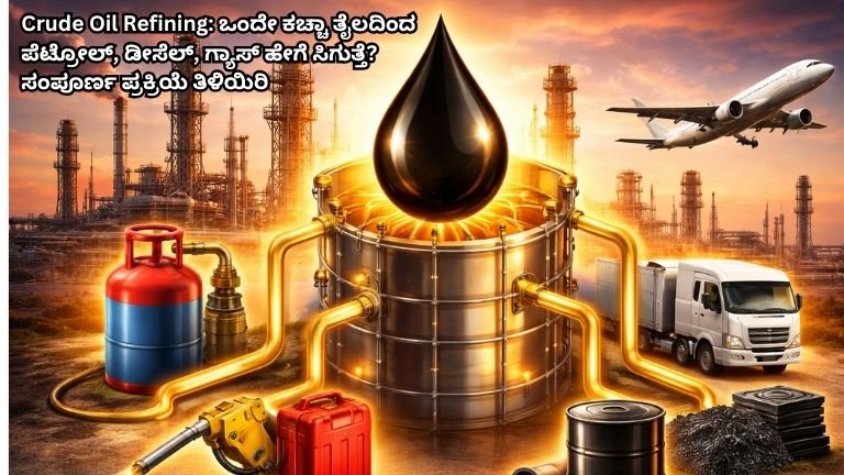 Crude Oil Refining: ಒಂದೇ ಕಚ್ಚಾ ತೈಲದಿಂದ ಪೆಟ್ರೋಲ್, ಡೀಸೆಲ್, ಗ್ಯಾಸ್ ಹೇಗೆ ಸಿಗುತ್ತೆ? ಸಂಪೂರ್ಣ ಪ್ರಕ್ರಿಯೆ ತಿಳಿಯಿರಿ